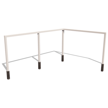 Pergola af pulverlakeret stål hjørnekombination 600 x 412 cm