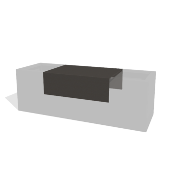 Plateau til Plantekasse af pulverlakeret stål 60 x 41 x 20 cm