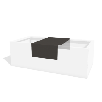 Plateau til Plantekasse af pulverlakeret stål 40 x 61 x 20 cm