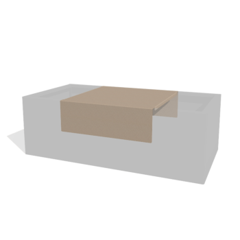 Plateau til Plantekasse af pulverlakeret stål 60 x 61 x 20 cm
