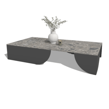 Sofabord af aluminium Savuto 160 x 80 x 30 cm