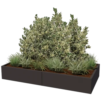 Stål plantekasse XXL - Rektangel - 200 x 100 x 40 cm - Andre RAL-farve - Uden bundplade