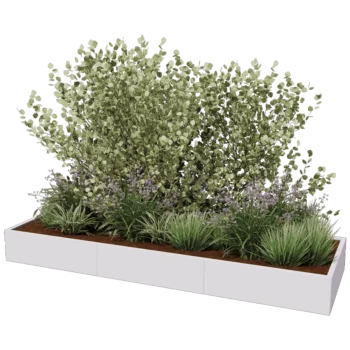 Stål plantekasse XXL - Rektangel - 300 x 100 x 80 cm - Andre RAL-farve - Uden bundplade