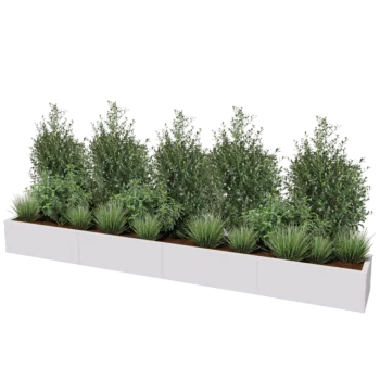 Stål plantekasse XXL - Rektangel - 320 x 40 x 30 cm - Andre RAL-farve - Uden bundplade