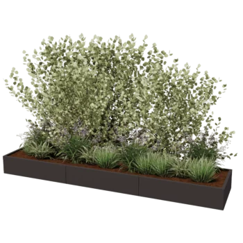 Stål plantekasse XXL - Rektangel - 360 x 80 x 80 cm - Andre RAL-farve - Uden bundplade