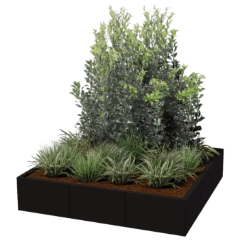 Stål plantekasse XXL - Firkant - 150 x 150 cm