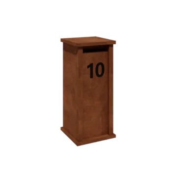 Cortenstål postkasse - Arizona S - 40 x 40 x 100 cm