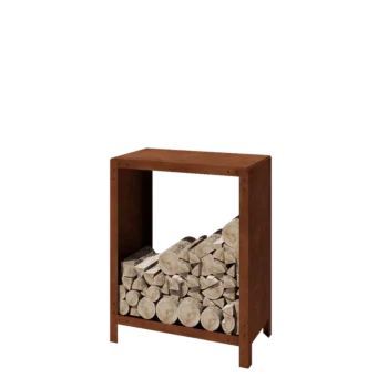 Cortenstål brændestativ - Indiana - 80 x 40 x 100 cm