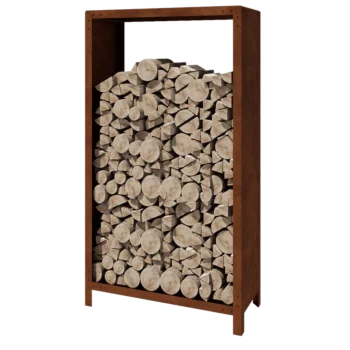 Cortenstål brændestativ - Indiana - 100 x 40 x 180 cm