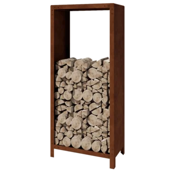 Cortenstål brændestativ - Indiana - 80 x 40 x 180 cm