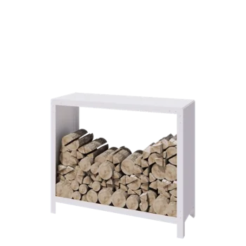 Stål brændestativ - Indiana - 120 x 40 x 100 cm - RAL9010 mat (hvid)