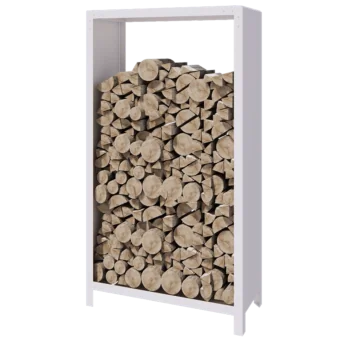 Stål brændestativ - Indiana - 100 x 40 x 180 cm - RAL9010 mat (hvid)