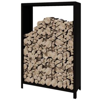 Stål brændestativ - Indiana - 120 x 40 x 180 cm - RAL9005 mat (sort)