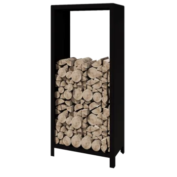 Stål brændestativ - Indiana - 80 x 40 x 180 cm - RAL9005 mat (sort)