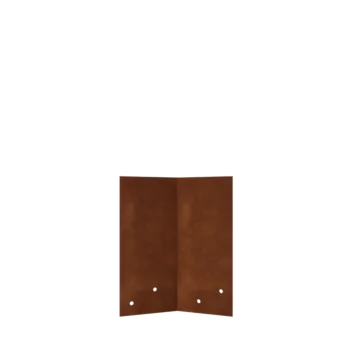 Cortenstål forbindelsesplade - 45° - Bedkantens højde 22 / 25 cm