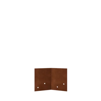 Cortenstål forbindelsesplade - 45° - Bedkantens højde 12 / 15 cm