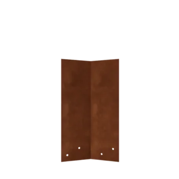 Cortenstål forbindelsesplade - 45° - Bedkantens højde 34 / 37,5 cm