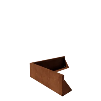 Cortenstål støttemur - Udvendigt hjørne - 100 x 100 x 30 cm