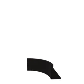 Stål støttemur - Indvendig kurve - 50 x 50 x 30 cm - RAL9005 mat (sort)