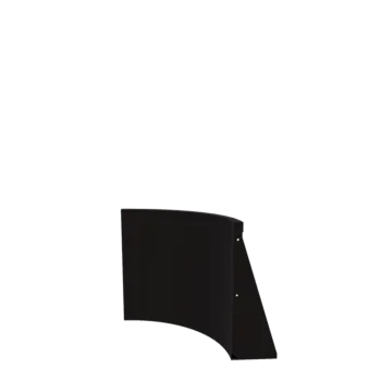 Stål støttemur - Indvendig kurve - 50 x 50 x 60 cm - RAL9005 mat (sort)