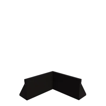 Stål støttemur - Indvendigt hjørne - 50 x 50 x 30 cm - RAL9005 mat (sort)