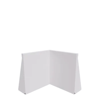 Stål støttemur - Indvendigt hjørne - 50 x 50 x 60 cm - RAL9010 mat (hvid)