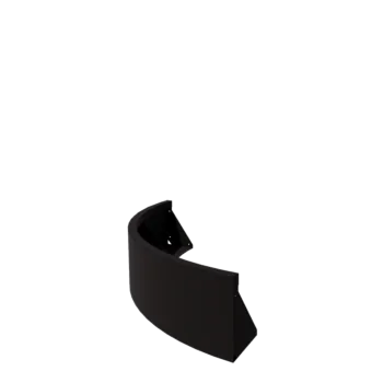 Stål støttemur - Udvendig kurve - 100 x 100 x 30 cm - RAL9005 mat (sort)