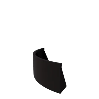 Stål støttemur - Udvendig kurve - 100 x 100 x 40 cm - RAL9005 mat (sort)