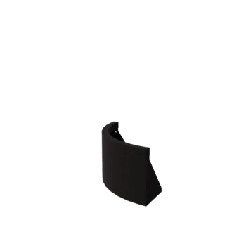 Stål støttemur - Udvendig kurve - 50 x 50 x 30 cm - RAL9005 mat (sort)