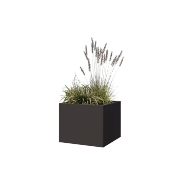 Stål plantekasse - Firkant - 50 x 50 x 40 cm - RAL7016 mat (antracitgrå) - Med bundplade