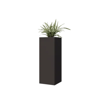 Stål plantekasse - Firkant - 30 x 30 x 80 cm - RAL7016 mat (antracitgrå) - Uden bundplade