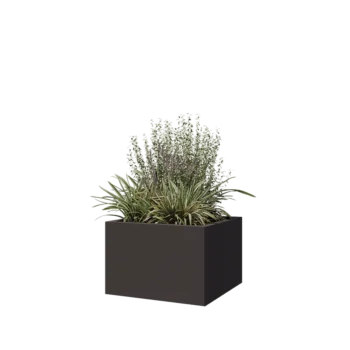 Stål plantekasse - Firkant - 60 x 60 x 40 cm - RAL7016 mat (antracitgrå) - Uden bundplade