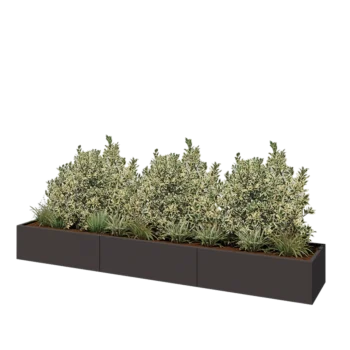 Stål plantekasse XXL - Rektangel - 360 x 60 x 40 cm - RAL7016 mat (antracitgrå) - Uden bundplade