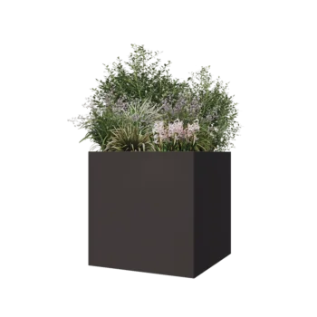 Stål plantekasse - Firkant - 70 x 70 x 70 cm - RAL7016 mat (antracitgrå) - Uden bundplade