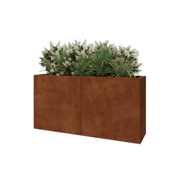 Cortenstål plantekasse XXL - Rektangel - 160 x 40 x 80 cm - Med bundplade