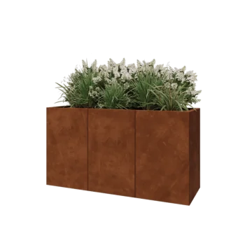 Cortenstål plantekasse XXL - Rektangel - 150 x 50 x 80 cm - Med bundplade