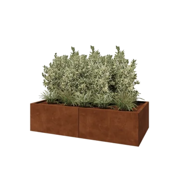 Cortenstål plantekasse XXL - Rektangel - 160 x 80 x 40 cm - Med bundplade