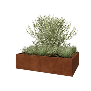 Cortenstål plantekasse XXL - Rektangel - 160 x 100 x 40 cm - Uden bundplade