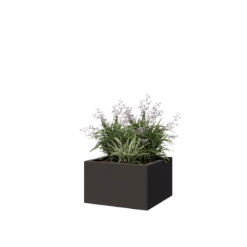Stål plantekasse - Firkant - 50 x 50 x 30 cm - RAL7016 mat (antracitgrå) - Med bundplade