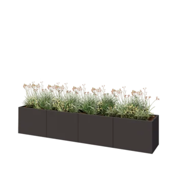 Stål plantekasse XXL - Rektangel - 320 x 50 x 60 cm - RAL7016 mat (antracitgrå) - Uden bundplade