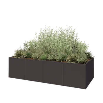 Stål plantekasse XXL - Rektangel - 320 x 120 x 80 cm - RAL7016 mat (antracitgrå) - Uden bundplade