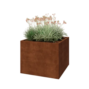 Cortenstål plantekasse - Firkant - 100 x 100 x 80 cm - Uden bundplade