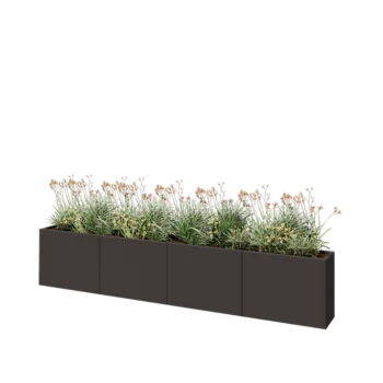 Stål plantekasse XXL - Rektangel - 320 x 30 x 60 cm - RAL7016 mat (antracitgrå) - Uden bundplade
