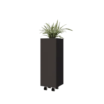 Stål plantekasse - Firkant - 30 x 30 x 80 cm - Andre RAL-farve - Med bundplade - Met hjul