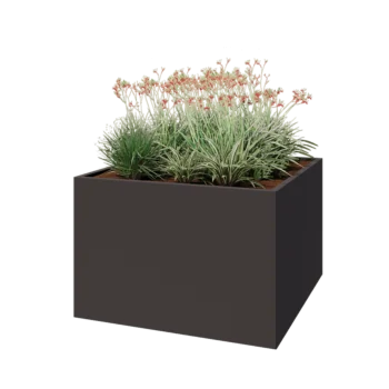 Stål plantekasse - Firkant - 120 x 120 x 80 cm - RAL7016 mat (antracitgrå) - Uden bundplade
