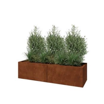 Cortenstål plantekasse XXL - Rektangel - 160 x 50 x 40 cm - Uden bundplade