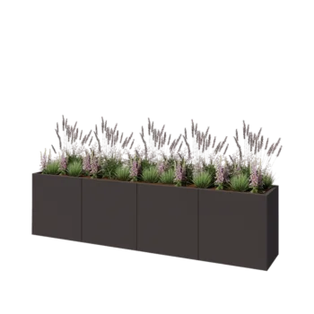 Stål plantekasse XXL - Rektangel - 320 x 50 x 80 cm - RAL7016 mat (antracitgrå) - Uden bundplade