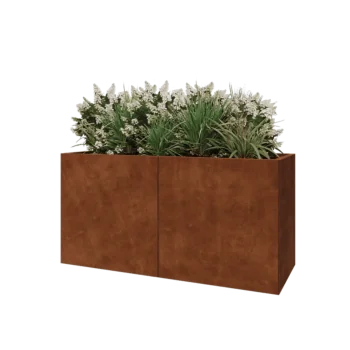 Cortenstål plantekasse XXL - Rektangel - 160 x 60 x 80 cm - Med bundplade