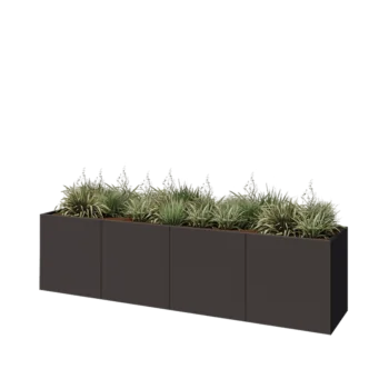 Stål plantekasse XXL - Rektangel - 320 x 60 x 80 cm - RAL7016 mat (antracitgrå) - Uden bundplade