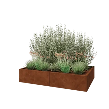 Cortenstål plantekasse XXL - Rektangel - 160 x 100 x 30 cm - Uden bundplade